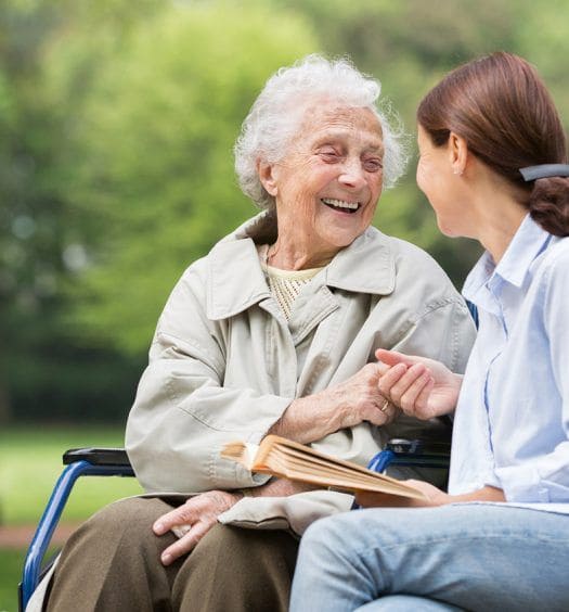 Nurse with elderly patient